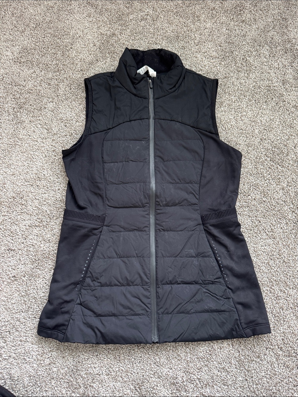 Lululemon Black Quilted Sleeveless Jacket Vest